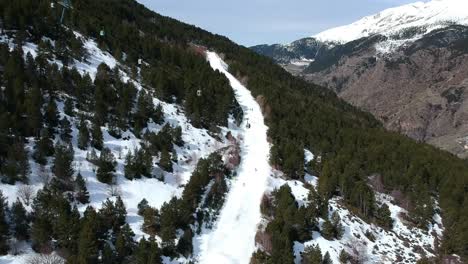 aerial views of ski stations, different landscapes and viewers in andorra during the covid times