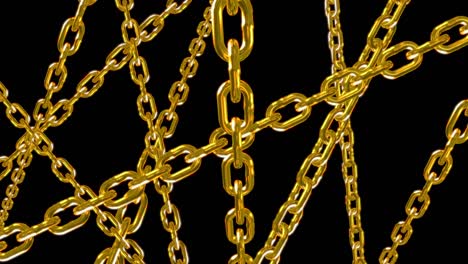 gold metal chain link connection loop animation