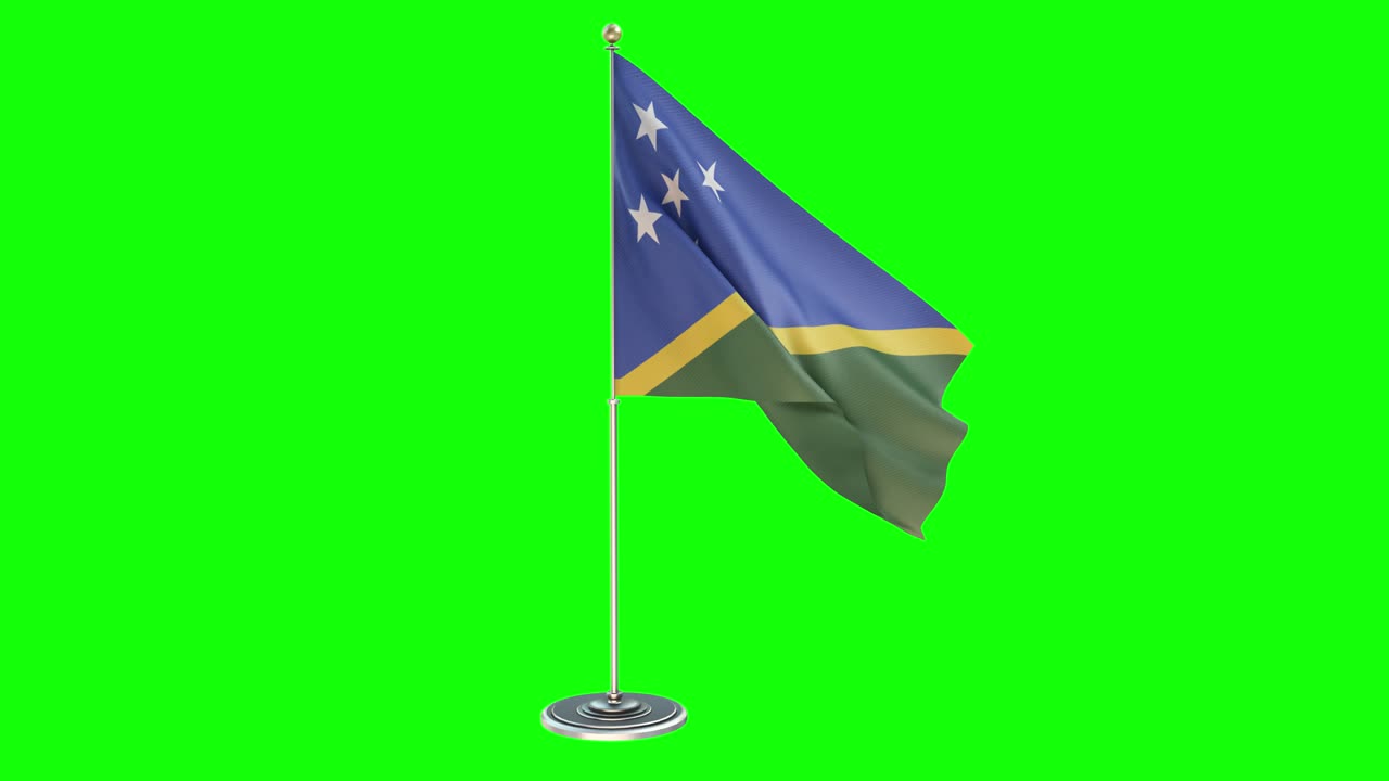 솔로몬 제도: 크로마 키가 있는 기둥 위에 흔들리는 발의 3d 일러스트레이션