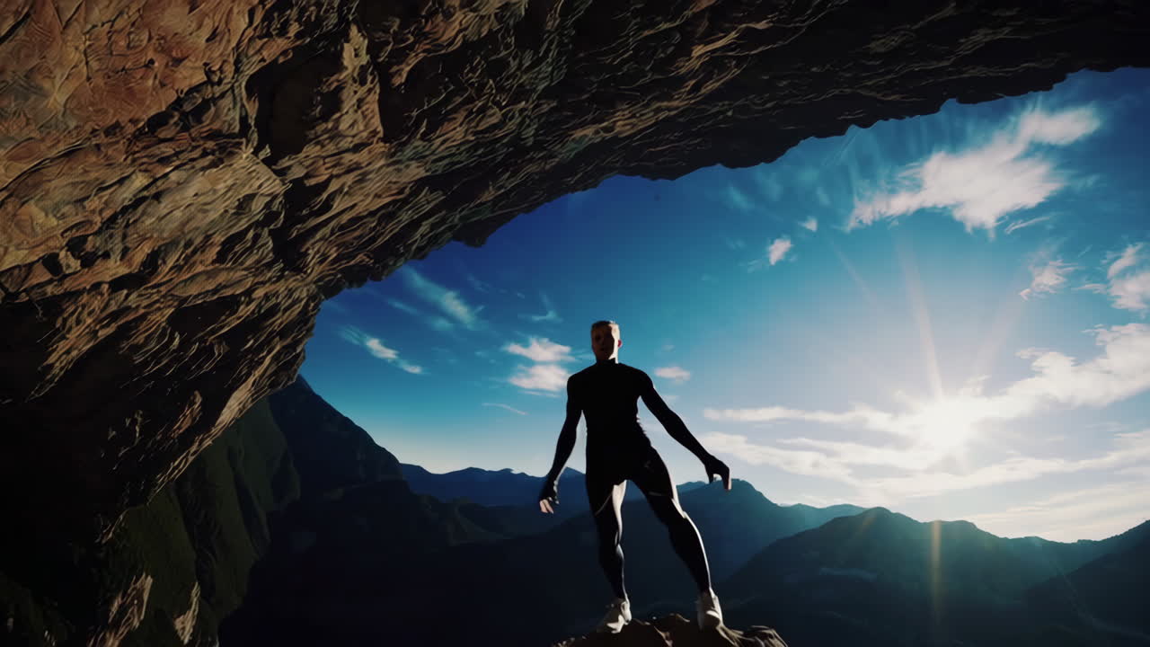 Dynamic Freefall in Mountain Landscape