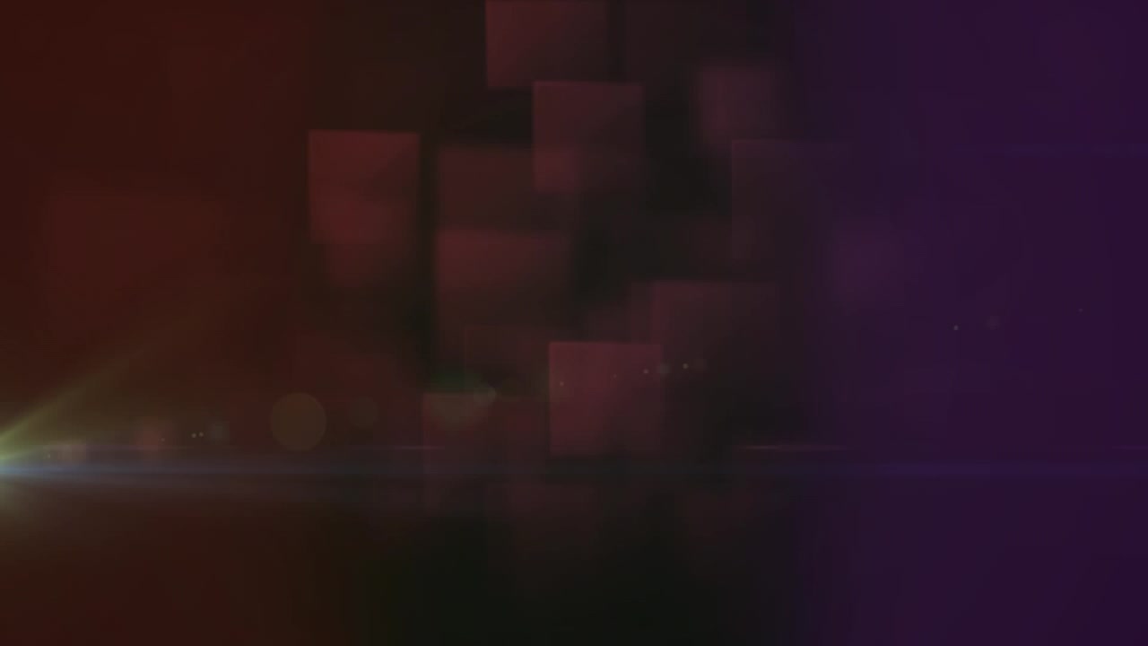 Animation of lens flare over squares against blue background