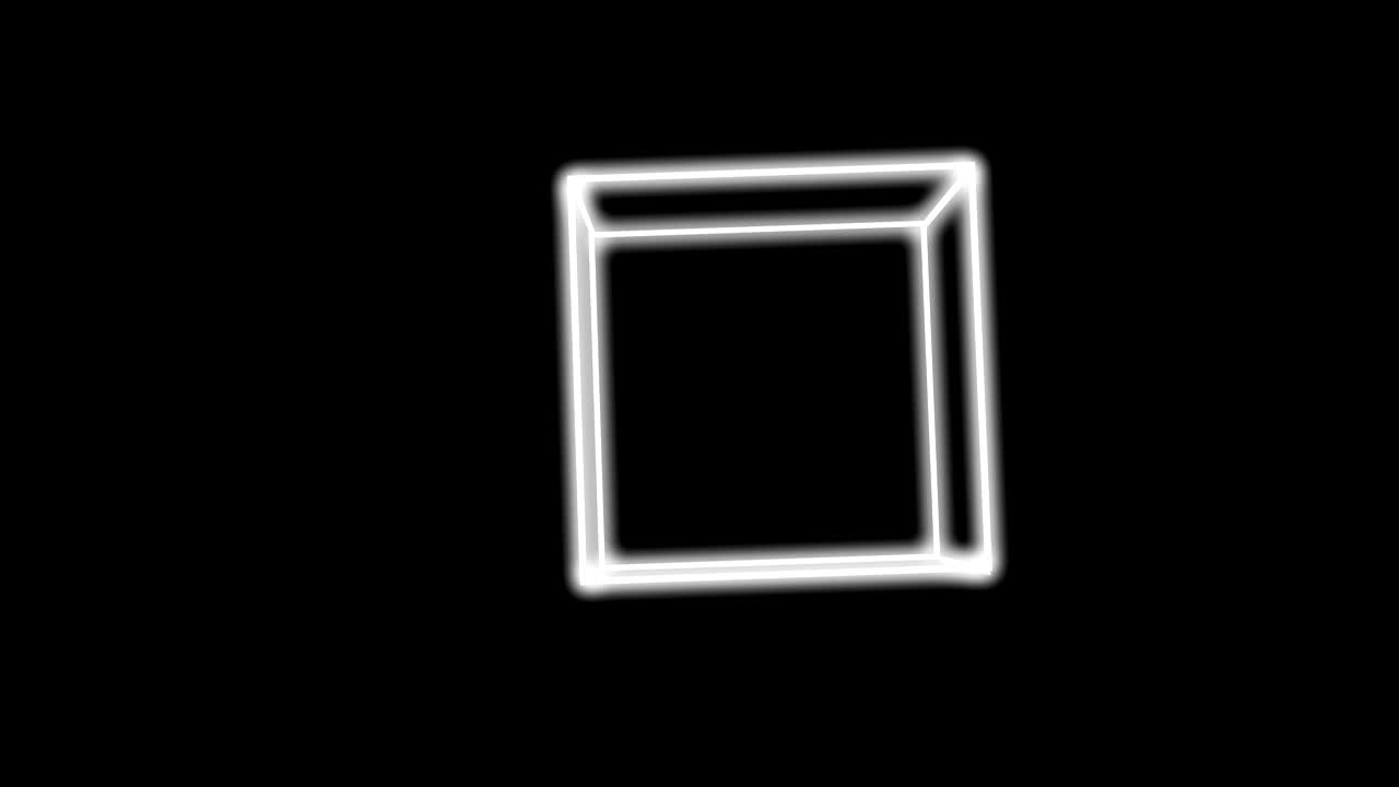 뮤직비디오에 사용하기에 적합한 추상적인 밝은 네온 큐브 회전