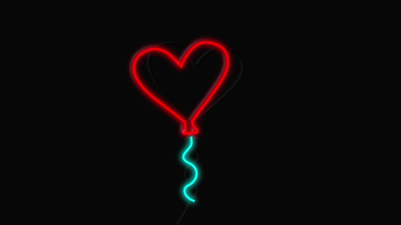 Insegna luminosa a LED di un palloncino a forma di cuore