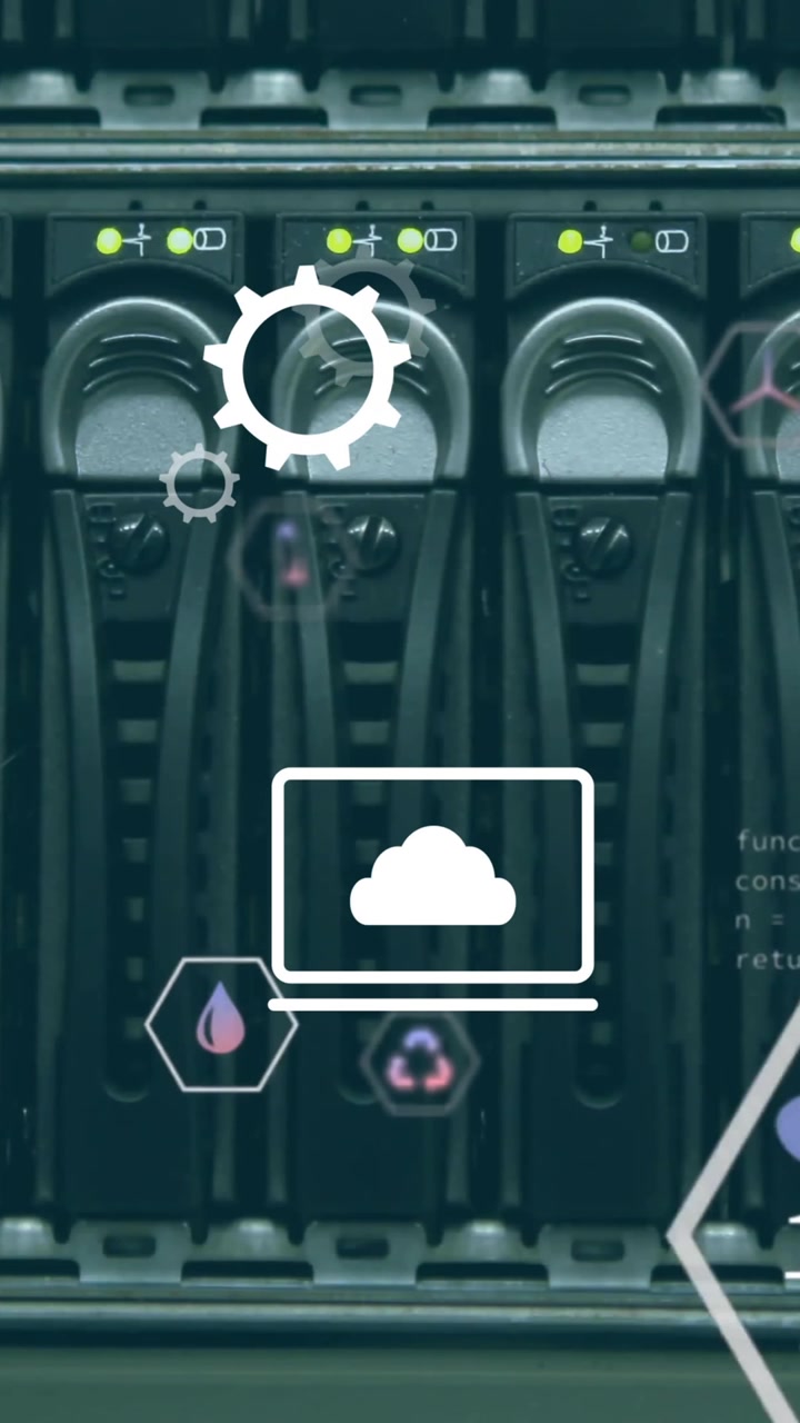 Animation of digital data processing over computer servers