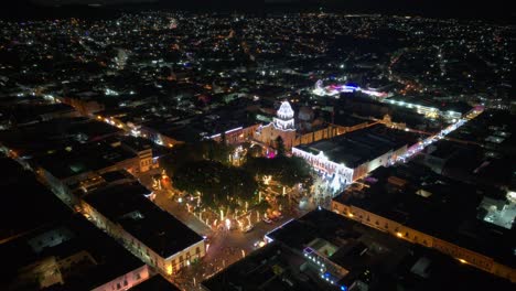 night hyperlapse of the center of altixco puebla