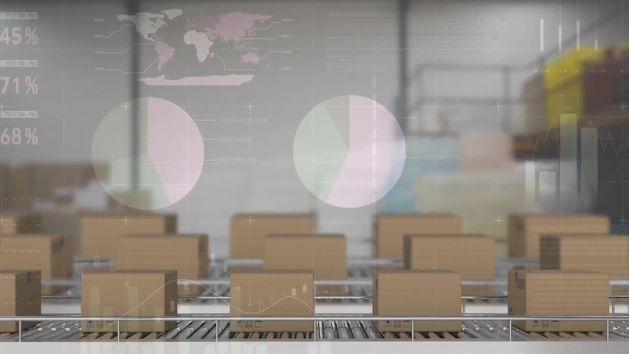 컨베이어 벨트 에 있는 패키지