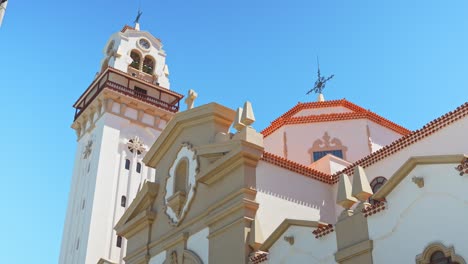 candelaria church in low angle shot, tenerife, canary islands, spain