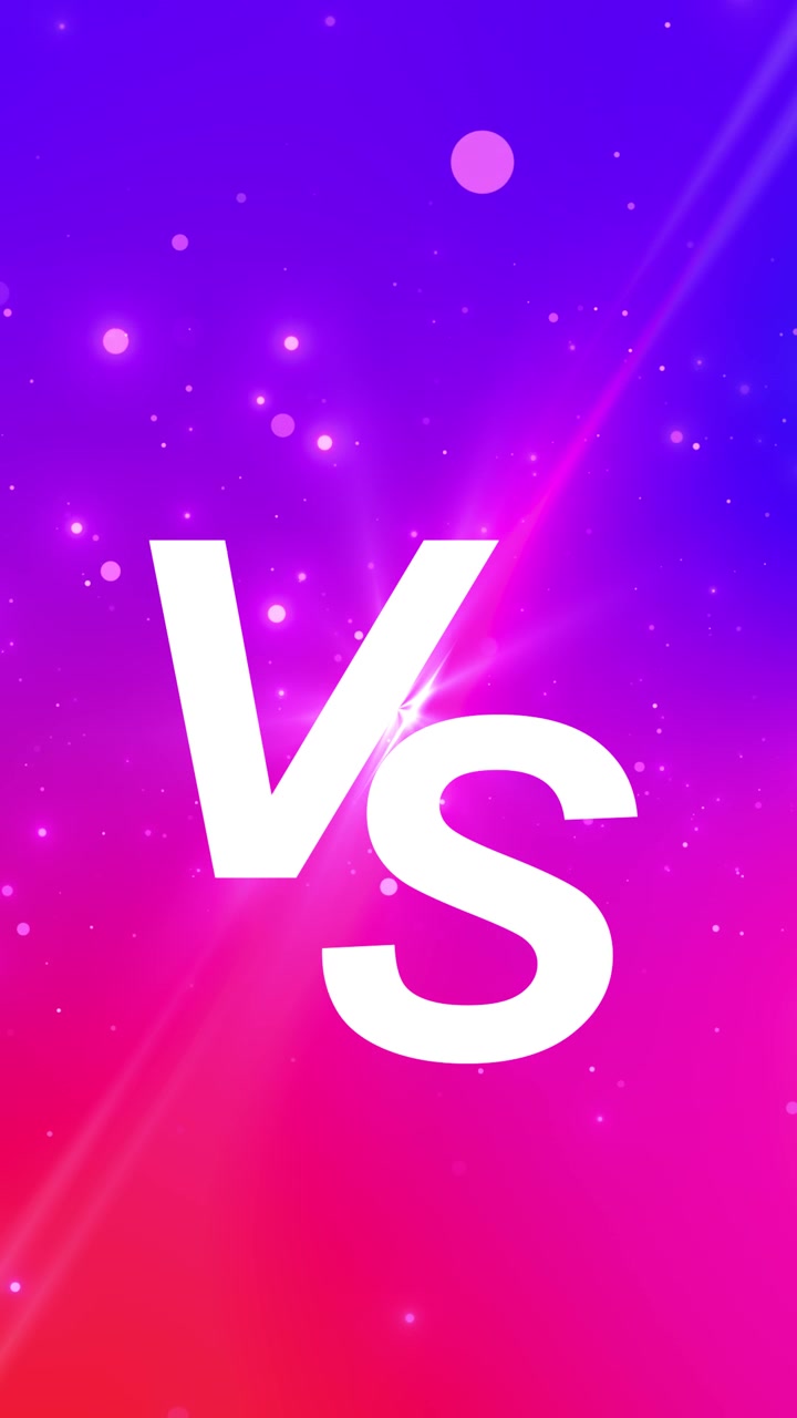 Versus screen backdrop bright central vs text soft bokeh lights diagonal flare vibrant battle energy