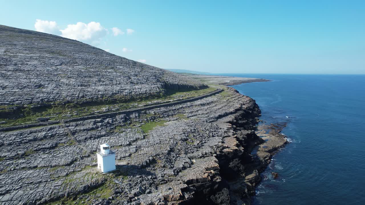 The Burren coast road at Black head Lighthouse one of the stunning vistas on the wild Atlantic Way drive