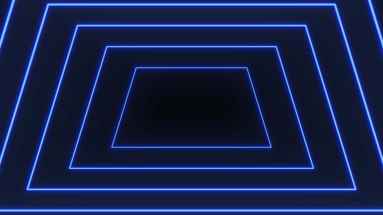 Blue glowing square against black background design element or standalone image
