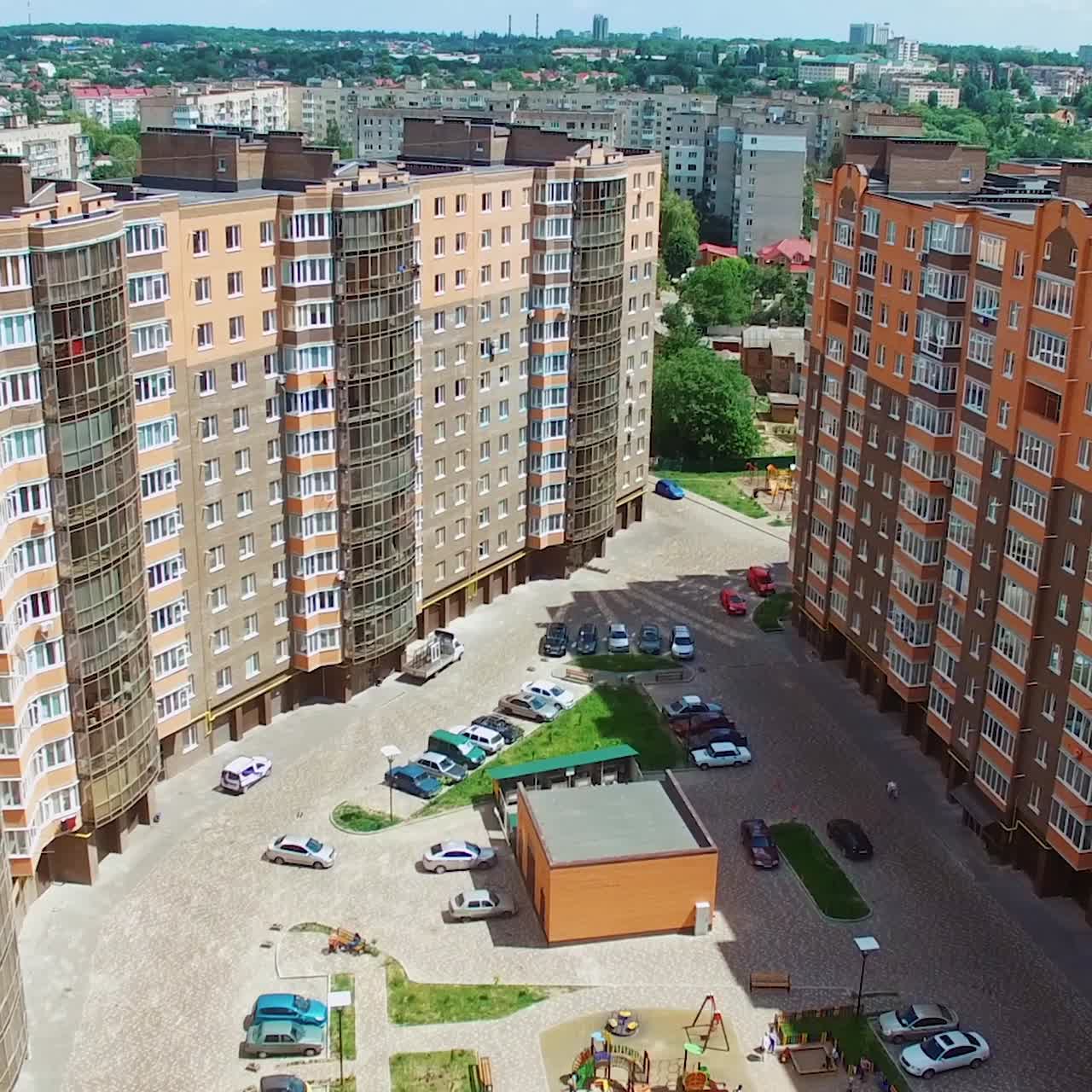 Modern apartment buildings exteriors