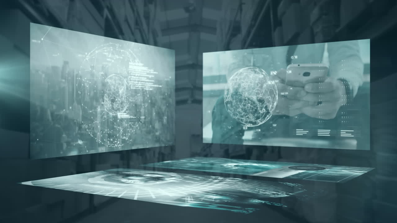 창고 위의 화면에서 다양한 데이터의 애니메이션