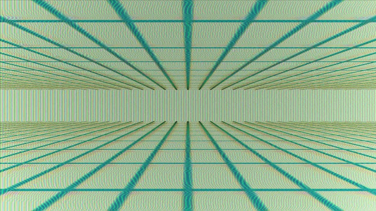 Synthwave Glitch Grid with Retro Digital Noise Texture