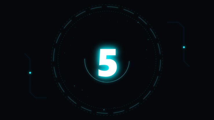 Digital Countdown Timer with Futuristic HUD Interface