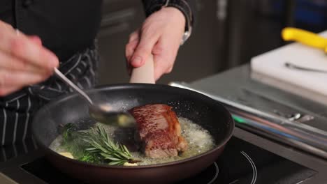 chef cooking a steak