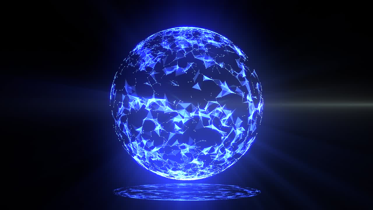 연결 라인, 포인트, 루프 배경과 함께 콘셉트 글로브 애니메이션