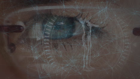 animación de la red de conexiones y procesamiento de datos sobre el ojo