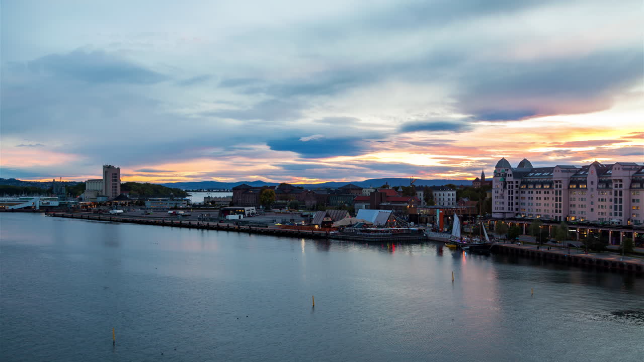 oslo oslofjord colorido atardecer timelapse