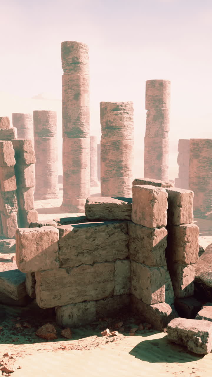 사막 에 있는 고대 유적 들