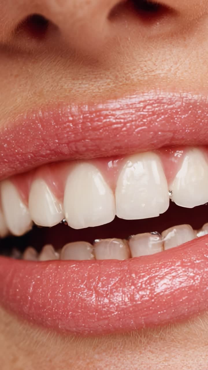 A Close-Up View of a Beautiful Smile Highlighting Healthy Teeth and Radiant Lips, Showcasing the Importance of Oral Hygiene and Aesthetic Appeal