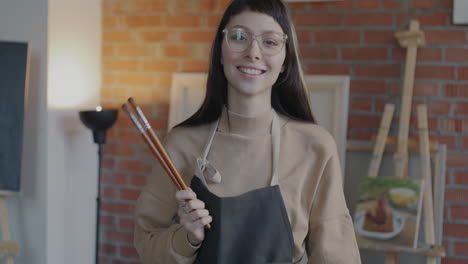 woman artist in a studio
