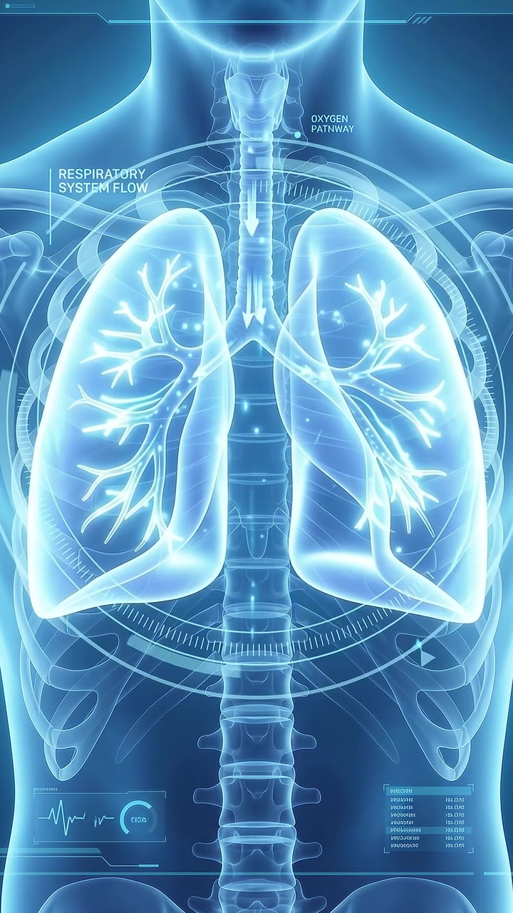 Animazione Medica Digitale del Sistema Respiratorio Umano e della Funzione Polmonare