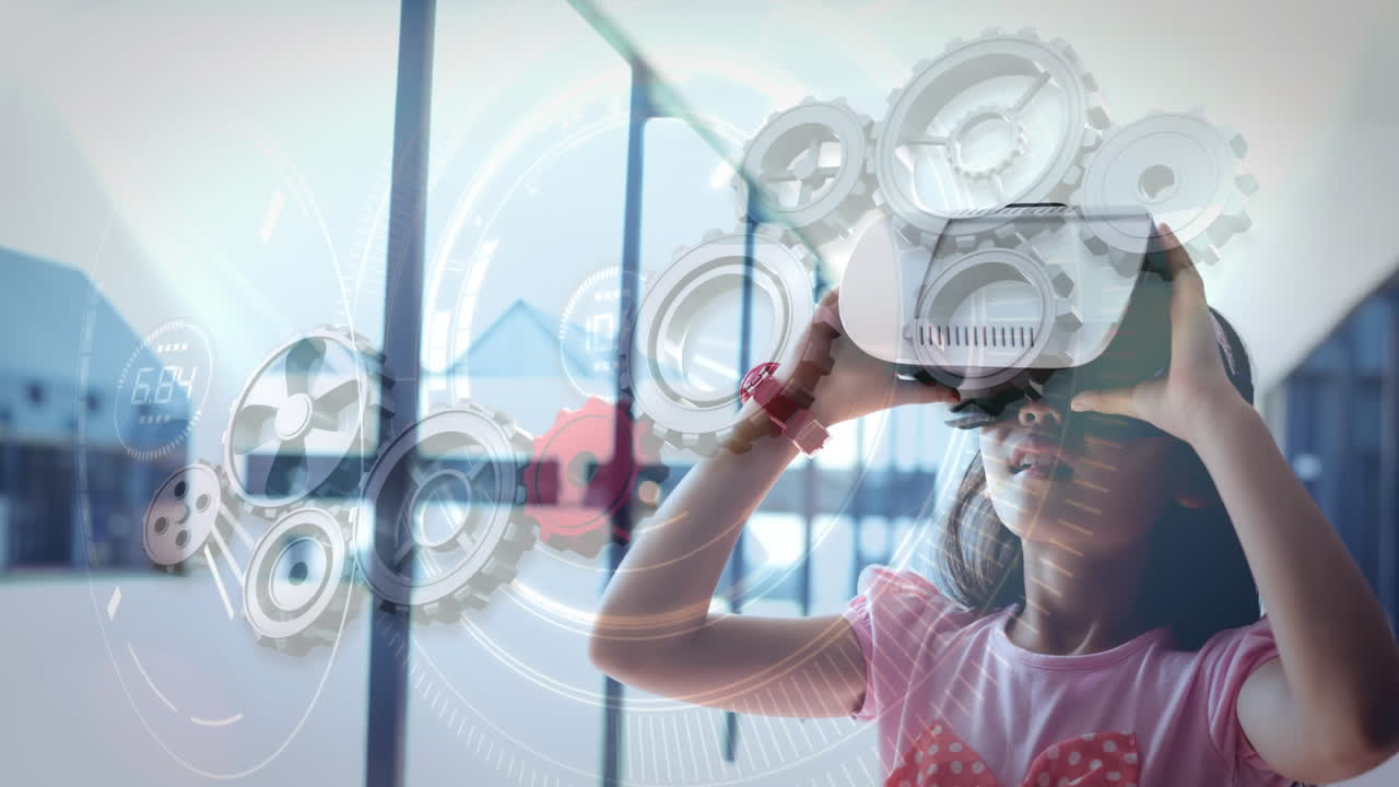 chica usando el video vr