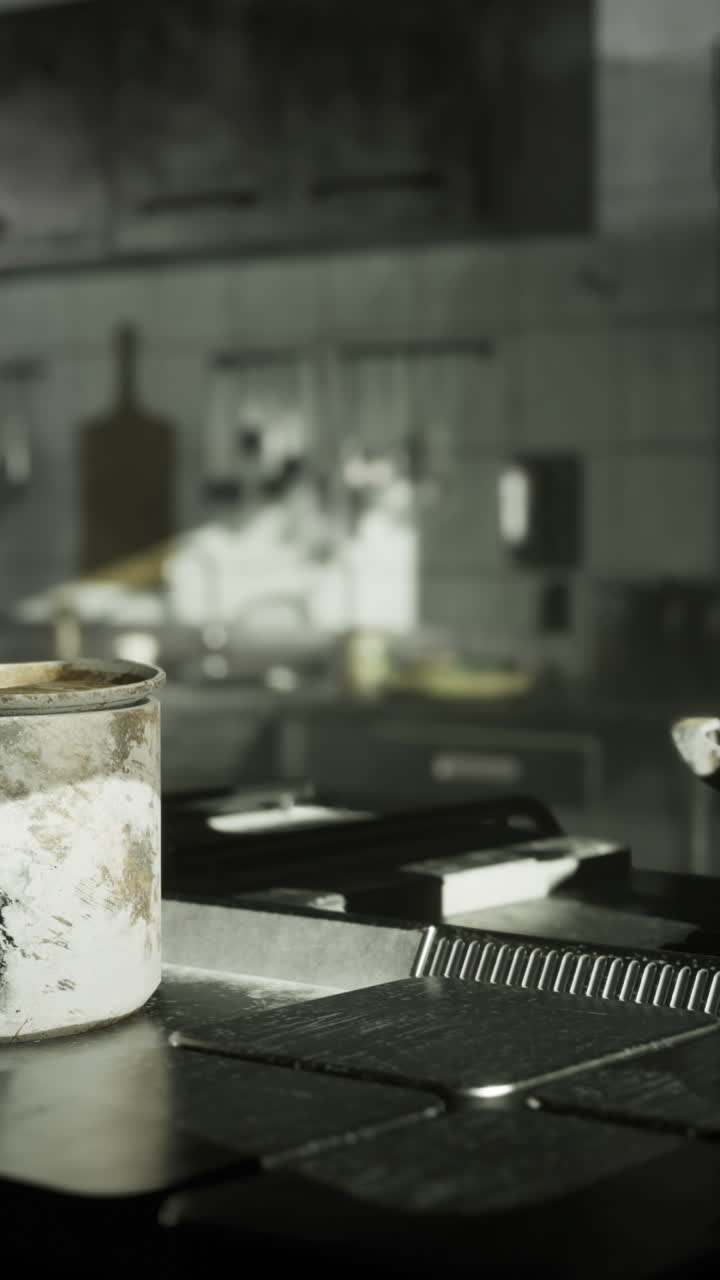 Mysterious abandoned kitchen reveals remnants of culinary activities