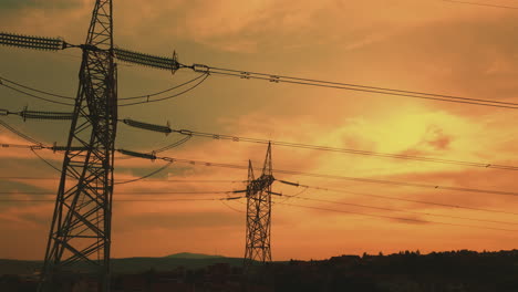 power lines at sunset