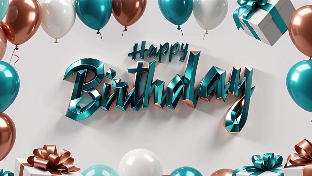 Sfondo di compleanno con palloncini e regali