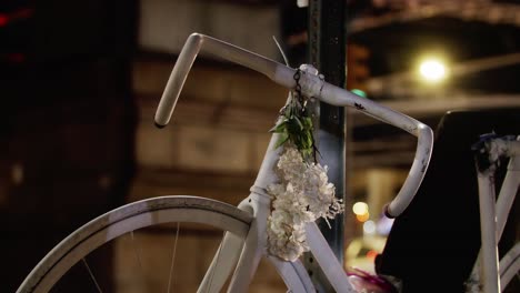 ghost bike memorial for tragic accident that killed cyclist