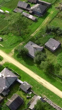 aerial view of a rural village