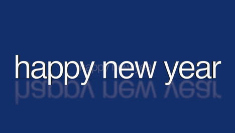 rolling happy new year text on blue gradient