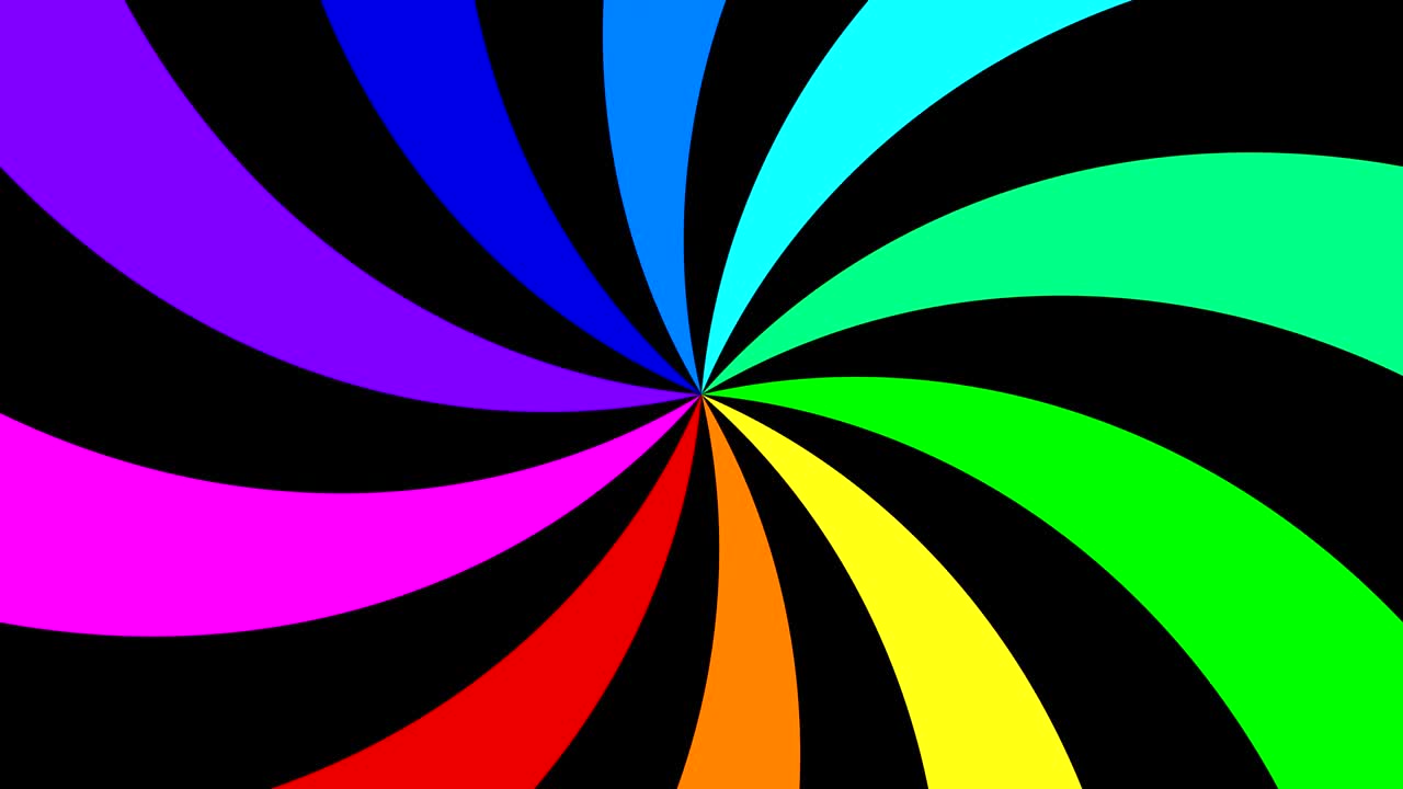 무지개 스트럼 회전은 시계 방향으로 빠르게 회전하며, 끊임없는 루프입니다.