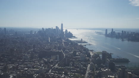 aerial view of new york city skyline