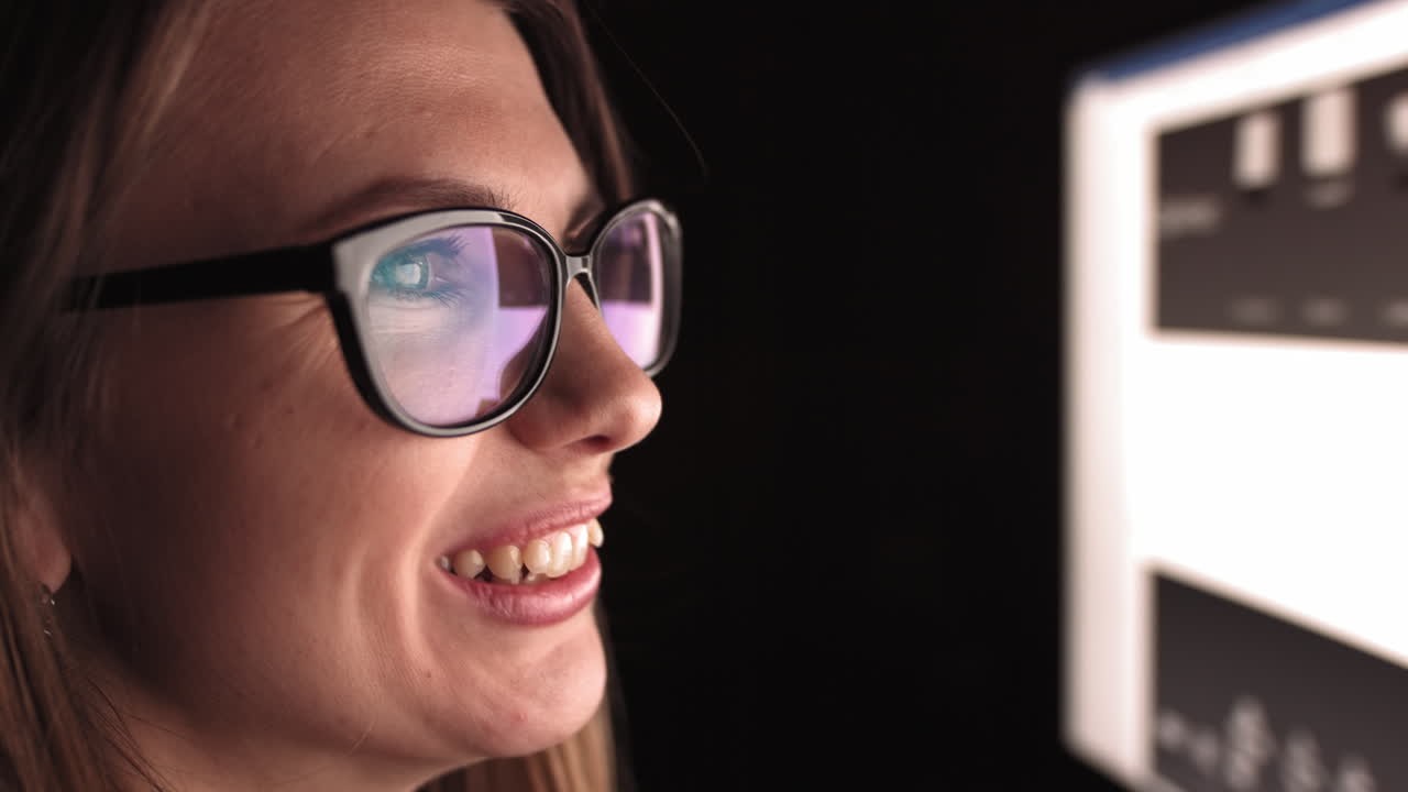 Woman Stressed While Looking at Computer Screen