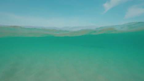 underwater view of a tropical beach