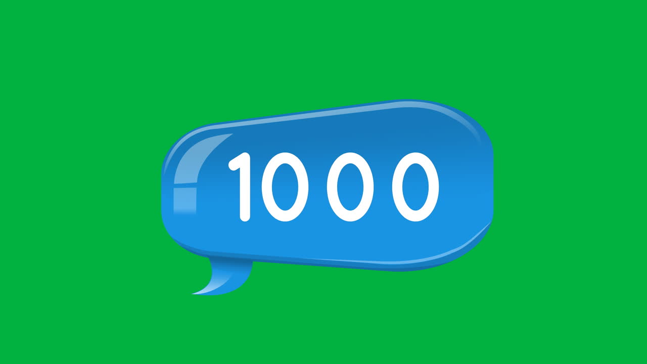 4k 숫자를 가진 파란색 채팅 박스