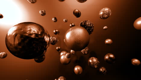 abstract 3d bronze spheres