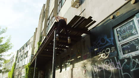 person doing parkour