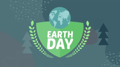 Animation-of-earth-day-text-over-globe-and-forest-icon