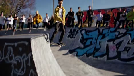 skater performing tricks at a skatepark