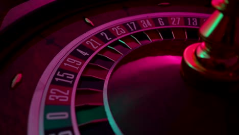 close-up view of a roulette wheel