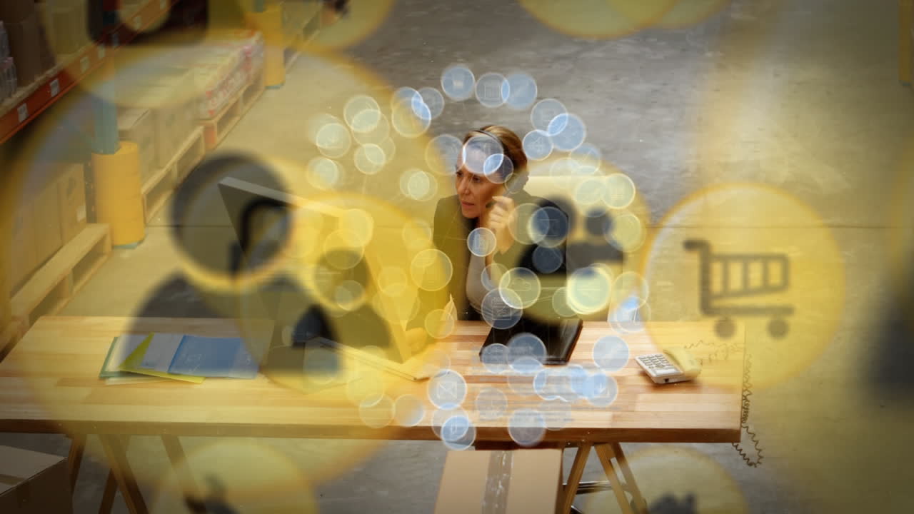 네트워크 연결과 글로벌을 형성하는 디지털 아이콘의 애니메이션