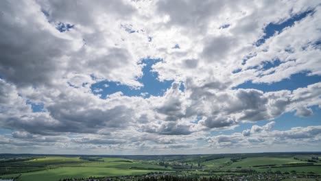blue sky white clouds background timelapse. beautiful weather at cloudy heaven. beauty of bright color, light in summer nature. abstract fluffy, puffy cloudscape in air time lapse. video loop