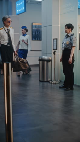 airport scene with staff and passengers
