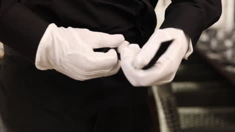 waiter preparing for service