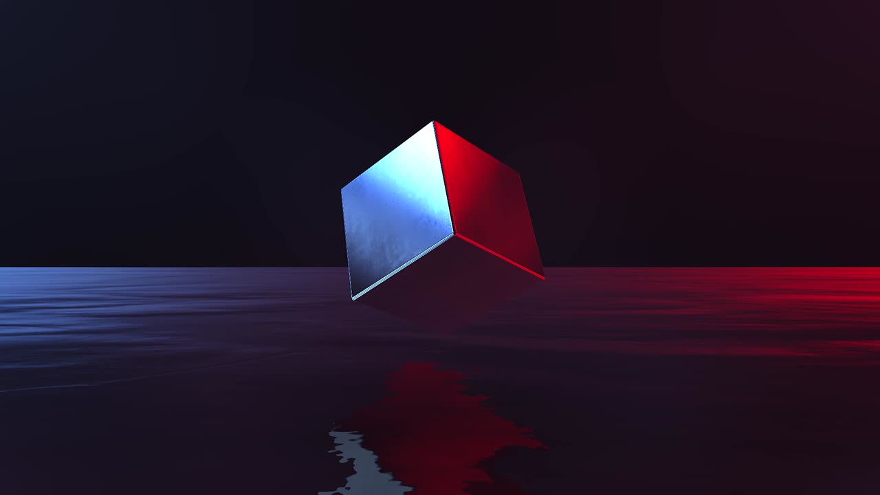 Roterende terning 3D-formanimation