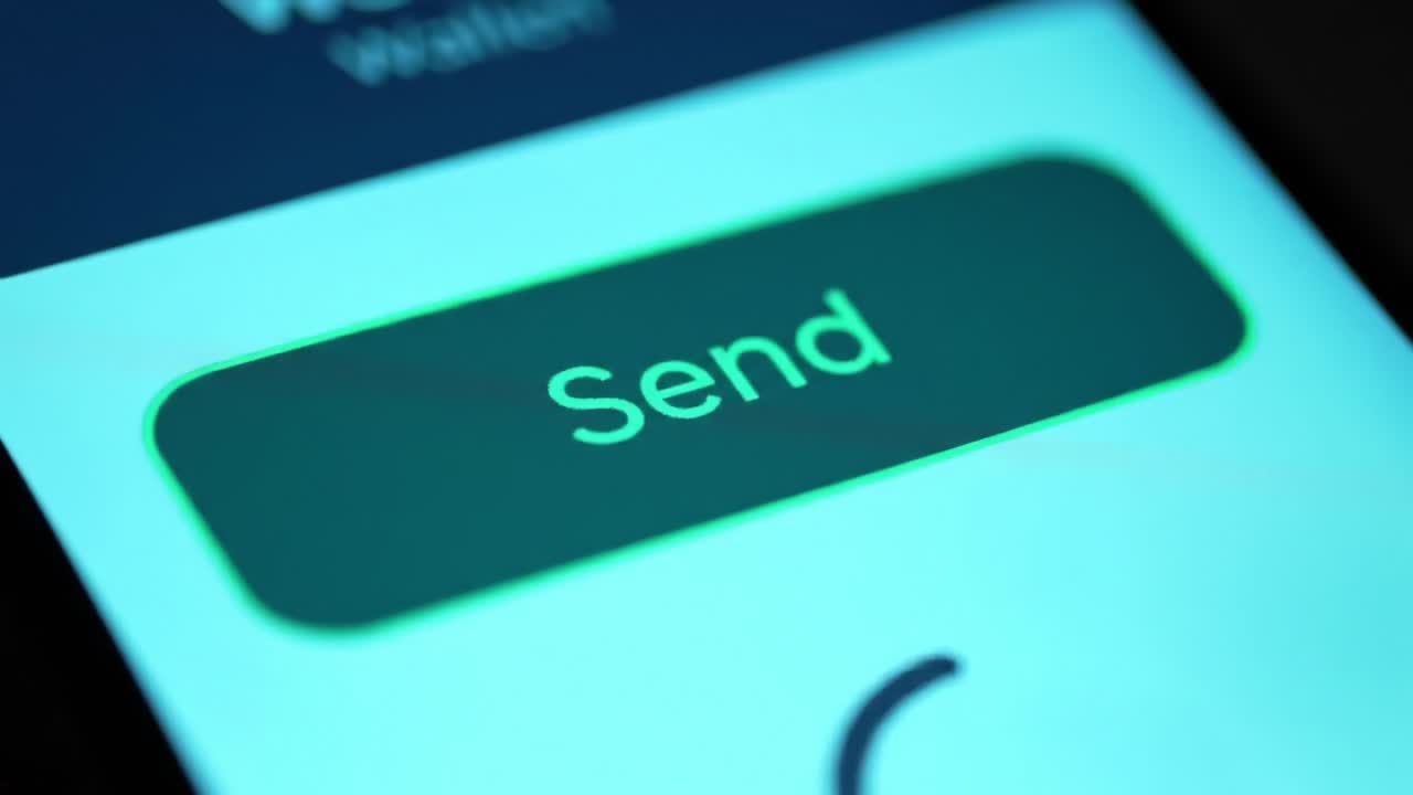 A user interacts with a smartphone screen showing a digital wallet application. The interface highlights the button for sending money. This showcases modern cashless transactions.