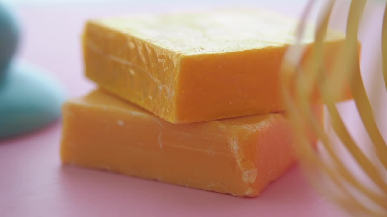 Stack of orange soap